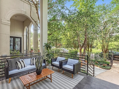 This inviting patio features space for modern outd