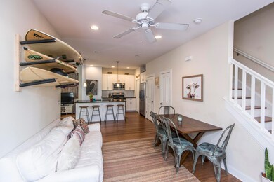 View from dining room into kitchen