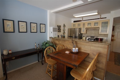 Dining area conveniently located near the kitchen.