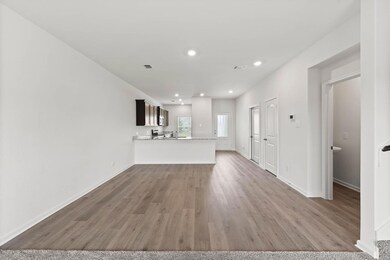 Dining room with light wood-style flooring