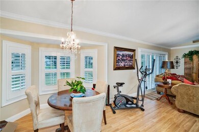 Kitchen nook with bay windows