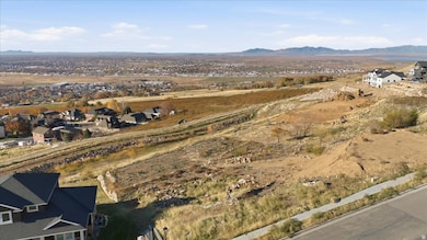 Aerial overview of property's location with mountains