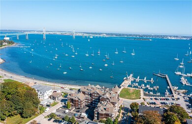 Directly across from Jamestown Harbor and the East