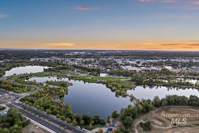 Aerial view at dusk of a water view