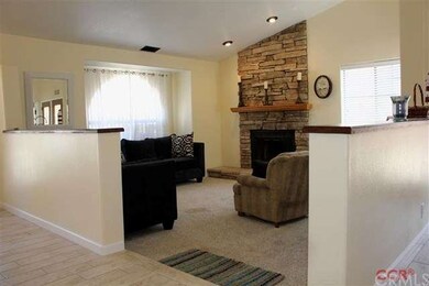 Short step down to living room makes for comfortab