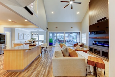 The updated living area creates a relaxing vibe on