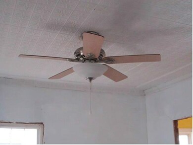 Other. Ceiling fan and tin ceiling