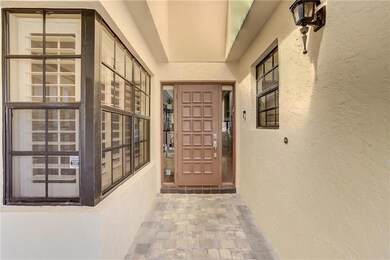 Entry door with double side lights.