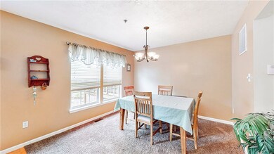 View of dining area from kitchen.