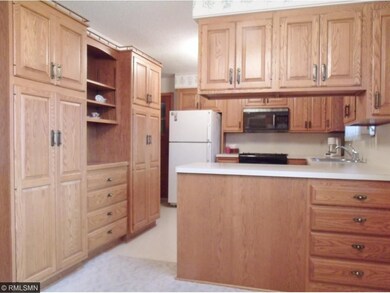 Abundant kitchen cabinetry and the built-in hutch/