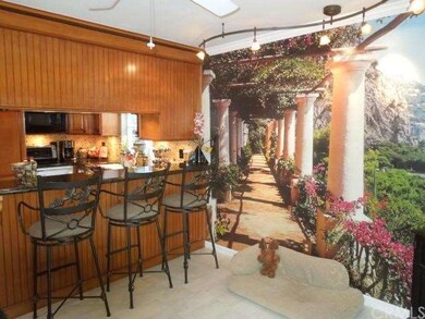 Family room with bar into kitchen