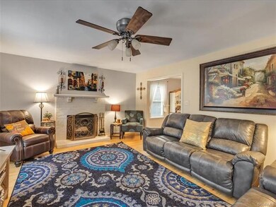 Laminate floors, fireplace with brick surround, ce
