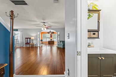 Interior space featuring dark hardwood / wood-styl
