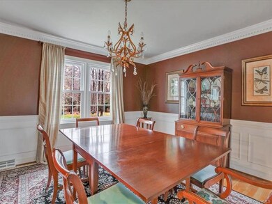 Dining room with double window facing the private 