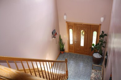 Looking down on two story entryway