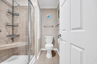 Tiled shower with shelves built in