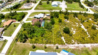 Aerial perspective of suburban area with property