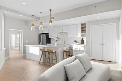 Gather friends in the open living area (