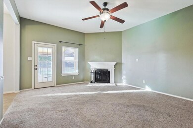 Living Room with wood burning fireplace