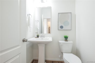 Powder room off of hallway