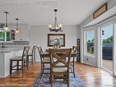 Large eat in kitchen with access to deck.