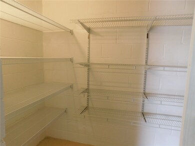 Large storage room with shelving