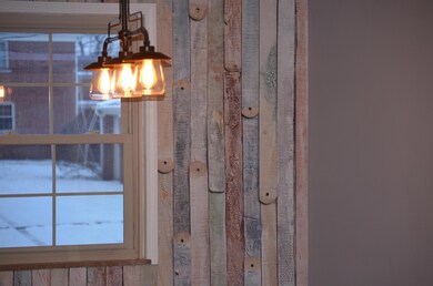 Feature Wall and Dining Room Light Fixtu