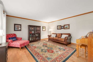 Family room is flooded with natural light.