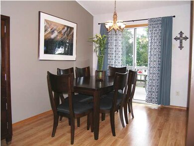 The dining also features the wood laminate floorin