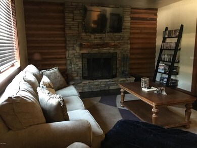 Stone fireplace