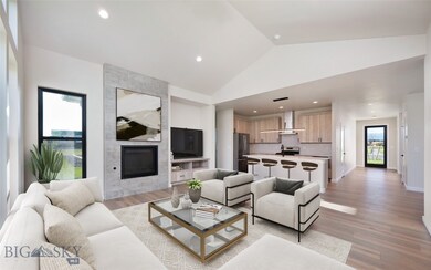 virtually staged living room & kitchen