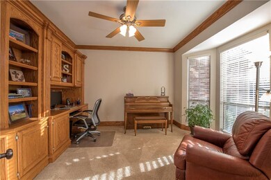 Study with built in bookshelves and desk