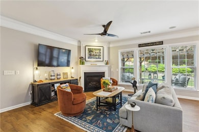 Family room with gas fireplace