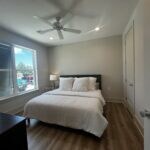 Bedroom featuring recessed lighting, ceiling fan,