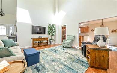 Living room features new skylights with remote con