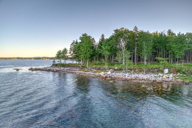 Pink granite shoreline.