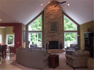 Soaring vaulted ceilings, natural stone, tiled, an