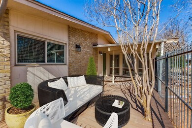 Digitally staged front outdoor living area. Perfec