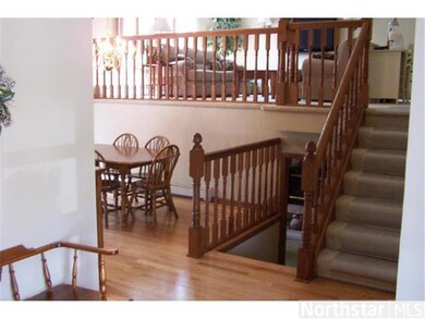True oak railing and flooring.