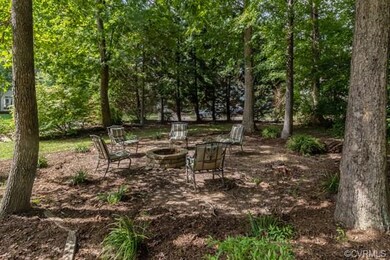 Private side yard with fire pit