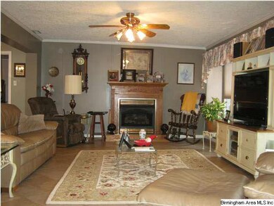 Spacious great room with gas log fireplace