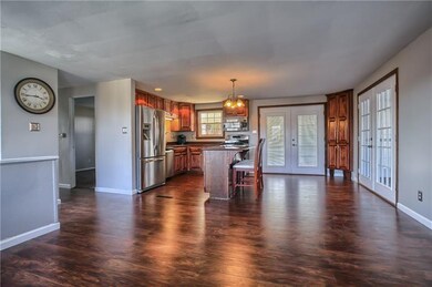 Open concept Kitchen, dining and living area with 