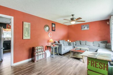 Welcoming living room with new flooring.