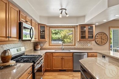 Window can open to easy transfer of food to patio.