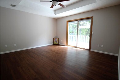 Three walls for furniture placement, large walk in closet.