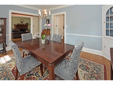 Formal dining room with beautiful, built-in china 