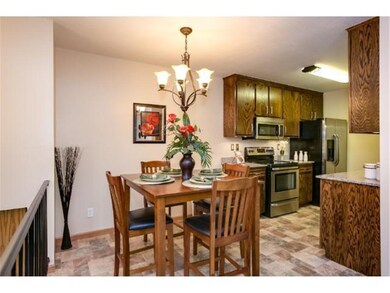 Dining area next to updated kitchen.