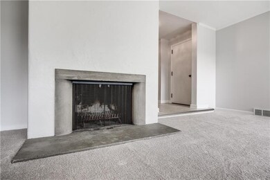 Beautiful limestone fireplace