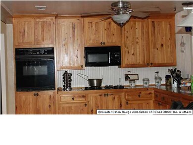 Many cabinets in the kitchen and updated Appliance