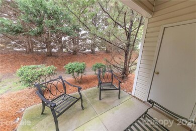 Enjoy a covered side patio.  Good sized outside storage closet for larger, bulkier household items.